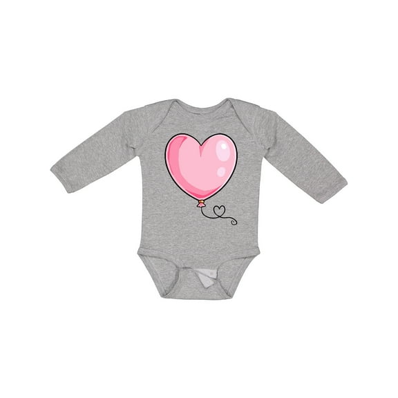 Inktastic Pink Balloon Heart Boys or Girls Long Sleeve Baby Bodysuit