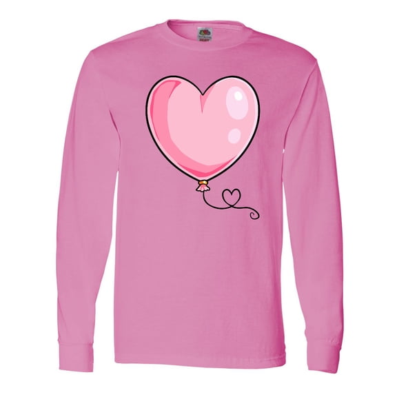Inktastic Pink Balloon Heart Long Sleeve T-Shirt