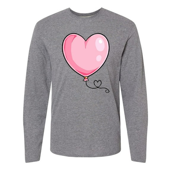 Inktastic Pink Balloon Heart Long Sleeve T-Shirt
