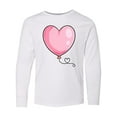 thumbnail image 1 of Inktastic Pink Balloon Heart Long Sleeve Youth T-Shirt, 1 of 5