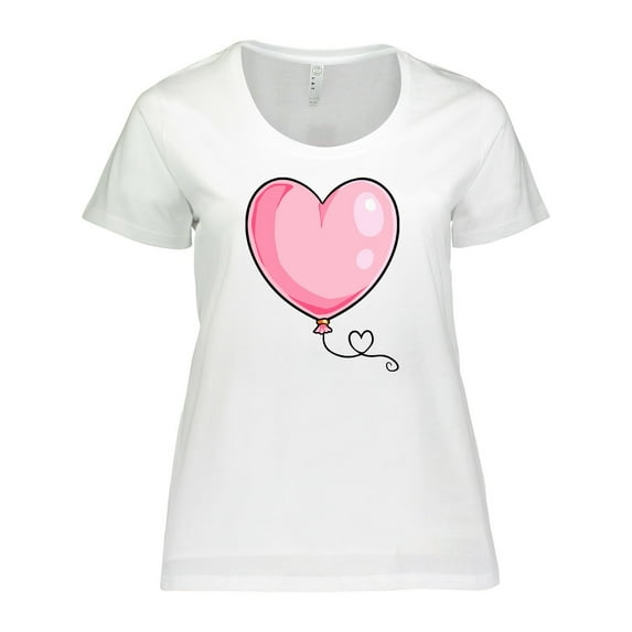 Inktastic Pink Balloon Heart Women's Plus Size T-Shirt