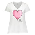 thumbnail image 1 of Inktastic Pink Balloon Heart Women's Plus Size V-Neck T-Shirt, 1 of 5