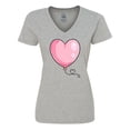 thumbnail image 1 of Inktastic Pink Balloon Heart Women's V-Neck T-Shirt, 1 of 5