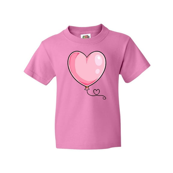 Inktastic Pink Balloon Heart Youth T-Shirt