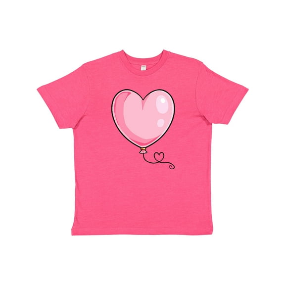 Inktastic Pink Balloon Heart Youth T-Shirt