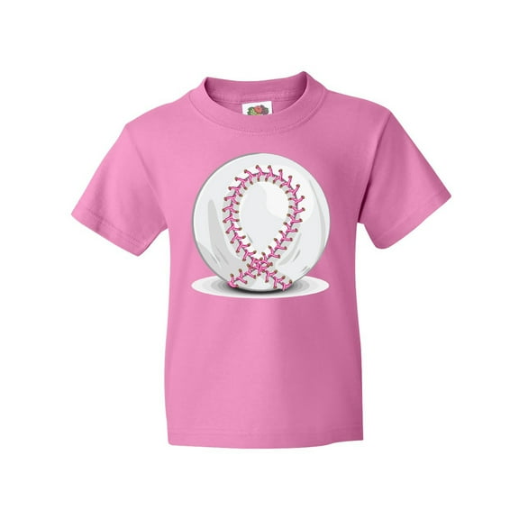 Inktastic Pink Breast Cancer Ribbon Baseba Youth T-Shirt