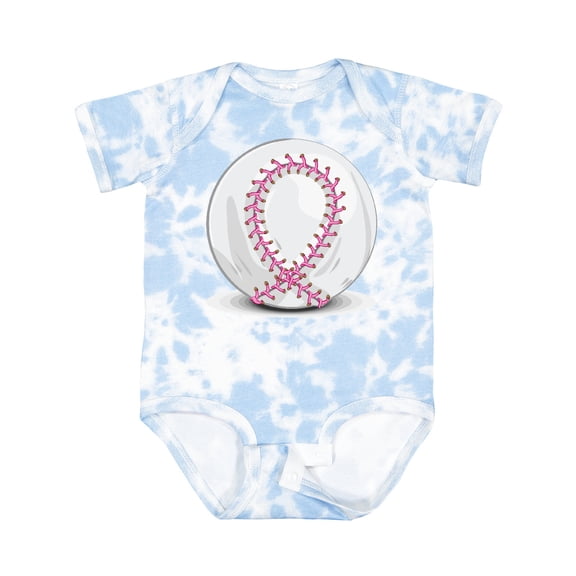 Inktastic Pink Breast Cancer Ribbon Baseball Boys or Girls Baby Bodysuit