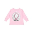 thumbnail image 1 of Inktastic Pink Breast Cancer Ribbon Baseball Boys or Girls Long Sleeve Toddler T-Shirt, 1 of 5