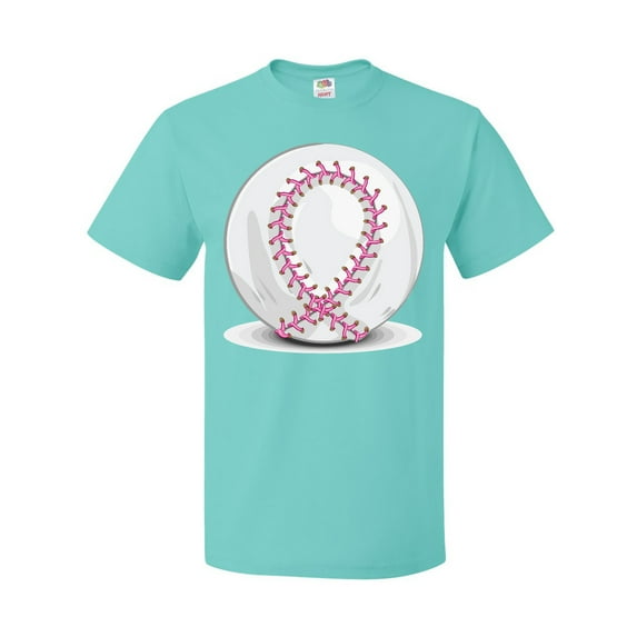 Inktastic Pink Breast Cancer Ribbon Baseball T-Shirt