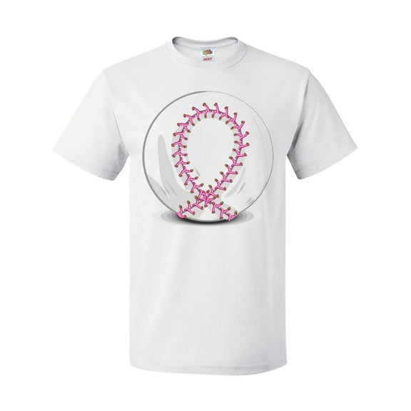 Inktastic Pink Breast Cancer Ribbon Baseball T-Shirt