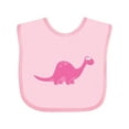 thumbnail image 1 of Inktastic Pink Dinosaur Girls Baby Bib, 1 of 4