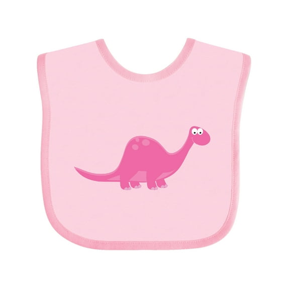 Inktastic Pink Dinosaur Girls Baby Bib