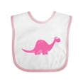 thumbnail image 1 of Inktastic Pink Dinosaur Girls Baby Bib, 1 of 4