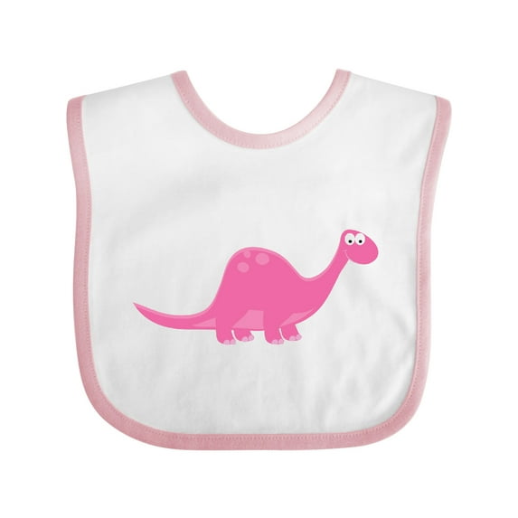 Inktastic Pink Dinosaur Girls Baby Bib