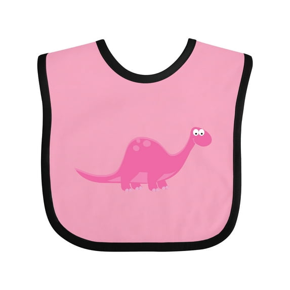 Inktastic Pink Dinosaur Girls Baby Bib