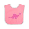 thumbnail image 1 of Inktastic Pink Dinosaur Girls Baby Bib, 1 of 4
