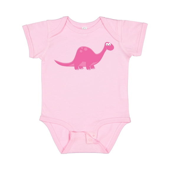 Inktastic Pink Dinosaur Girls Baby Bodysuit