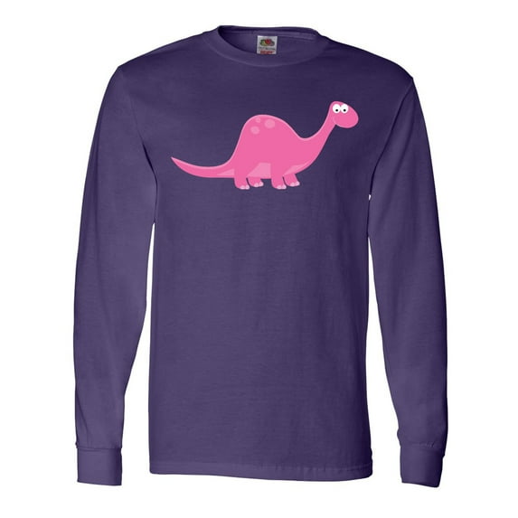 Inktastic Pink Dinosaur Long Sleeve T-Shirt