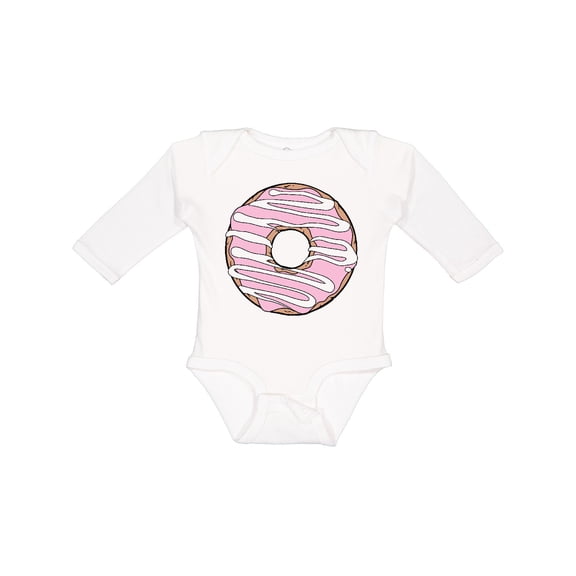 Inktastic Pink Donut, Donut Frosting, Donut Icing, Glaze Boys or Girls Long Sleeve Baby Bodysuit