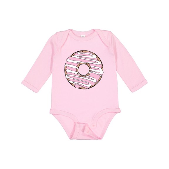 Inktastic Pink Donut, Donut Frosting, Donut Icing, Glaze Boys or Girls Long Sleeve Baby Bodysuit