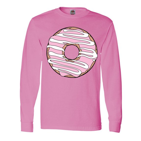 Inktastic Pink Donut, Donut Frosting, Donut Icing, Glaze Long Sleeve T-Shirt
