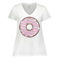 thumbnail image 1 of Inktastic Pink Donut, Donut Frosting, Donut Icing, Glaze Women's Plus Size V-Neck T-Shirt, 1 of 5