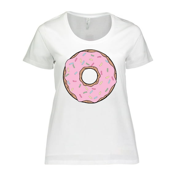 Inktastic Pink Donut, Donut With Colorful Sprinkles, Frosting Women's Plus Size T-Shirt