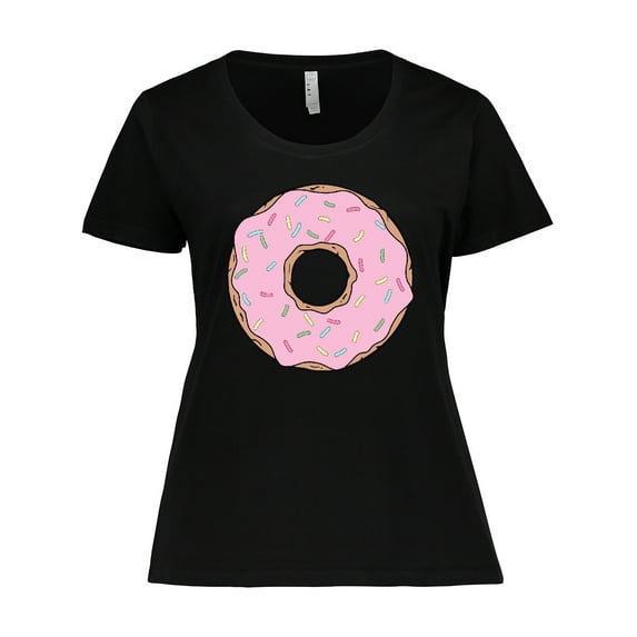 Inktastic Pink Donut, Donut With Colorful Sprinkles, Frosting Women's Plus Size T-Shirt