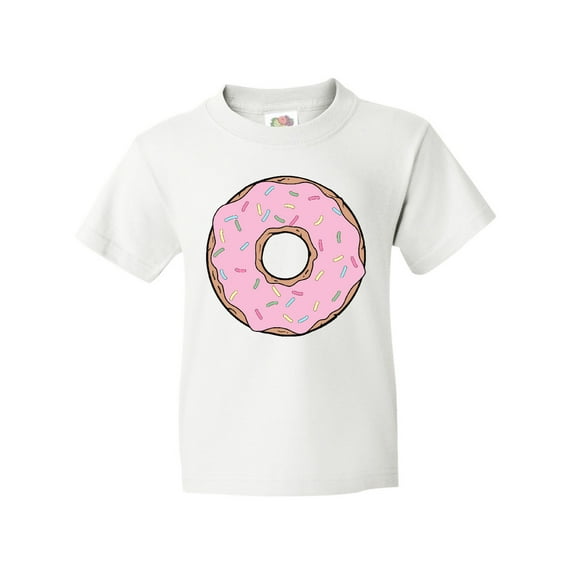 Inktastic Pink Donut, Donut With Colorful Sprinkles, Frosting Youth T-Shirt