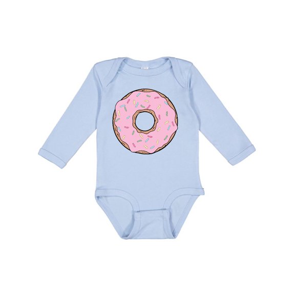 Inktastic Pink Donut with Sprinkles Boys or Girls Long Sleeve Baby Bodysuit