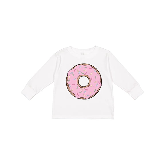 Inktastic Pink Donut with Sprinkles Boys or Girls Long Sleeve Toddler T-Shirt