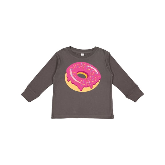 Inktastic Pink Donut with Sprinkles Boys or Girls Long Sleeve Toddler T-Shirt