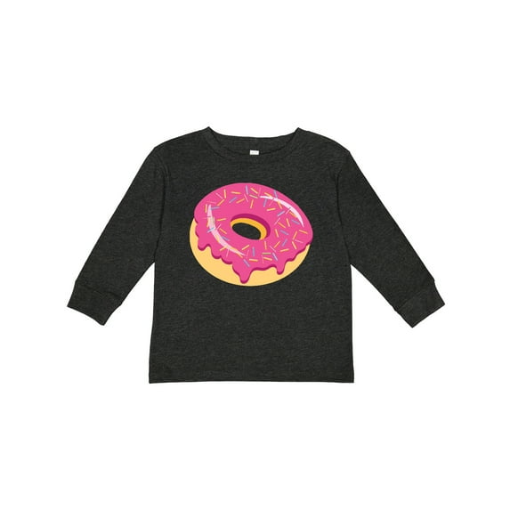 Inktastic Pink Donut with Sprinkles Boys or Girls Long Sleeve Toddler T-Shirt