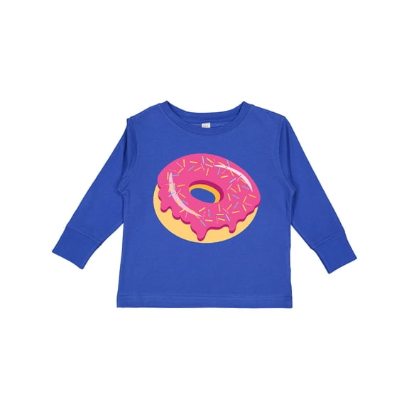 Inktastic Pink Donut with Sprinkles Boys or Girls Long Sleeve Toddler T-Shirt