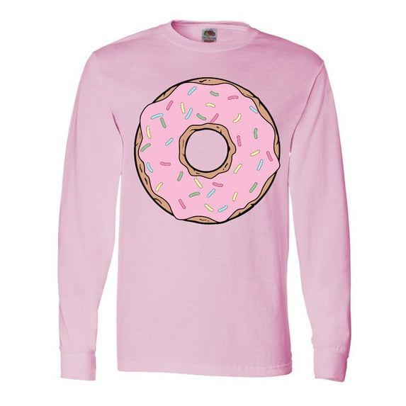 Inktastic Pink Donut with Sprinkles Long Sleeve T-Shirt