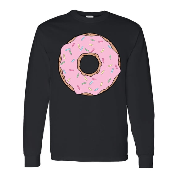 Inktastic Pink Donut with Sprinkles Long Sleeve T-Shirt