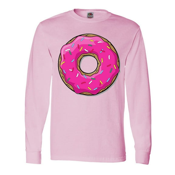 Inktastic Pink Donut with Sprinkles Long Sleeve T-Shirt