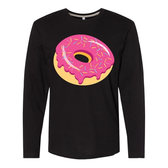 Inktastic Pink Donut with Sprinkles Long Sleeve T-Shirt