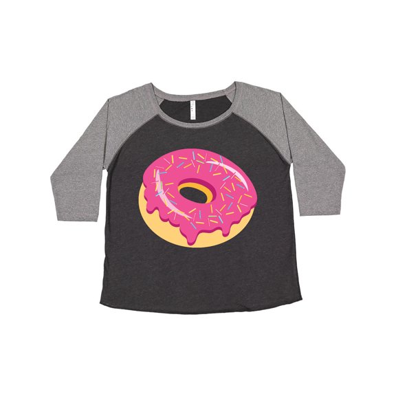 Inktastic Pink Donut with Sprinkles Women's Plus Size T-Shirt