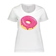 thumbnail image 1 of Inktastic Pink Donut with Sprinkles Women's Plus Size T-Shirt, 1 of 5
