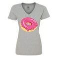 thumbnail image 1 of Inktastic Pink Donut with Sprinkles Women's V-Neck T-Shirt, 1 of 5