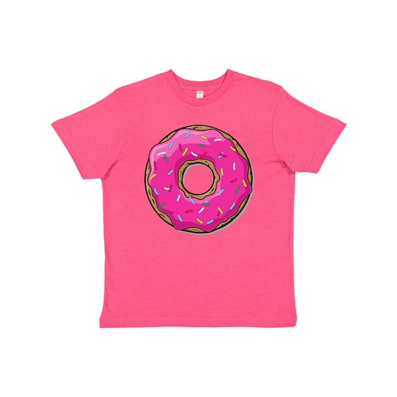 Inktastic Pink Donut with Sprinkles Youth T-Shirt