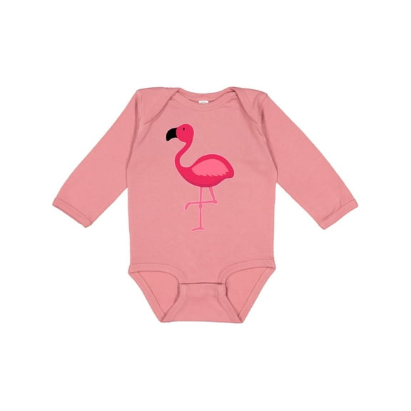 Inktastic Pink Flamingo Boys or Girls Long Sleeve Baby Bodysuit