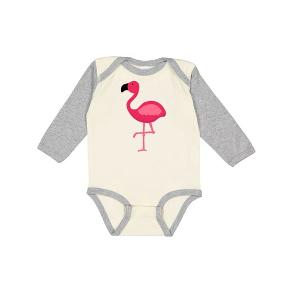 Inktastic Pink Flamingo Boys or Girls Long Sleeve Baby Bodysuit