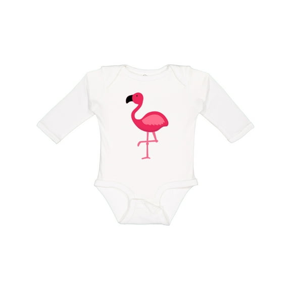 Inktastic Pink Flamingo Boys or Girls Long Sleeve Baby Bodysuit