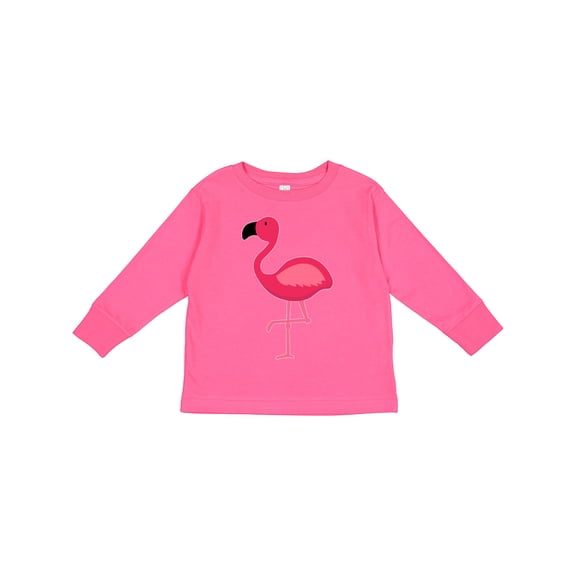Inktastic Pink Flamingo Boys or Girls Long Sleeve Toddler T-Shirt