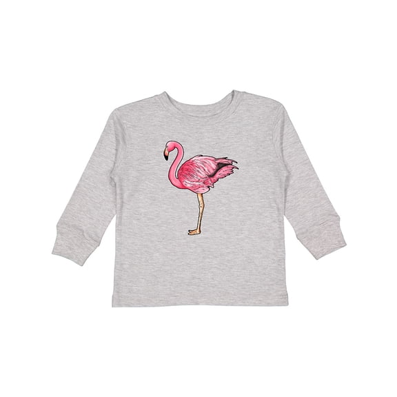 Inktastic Pink Flamingo Boys or Girls Long Sleeve Toddler T-Shirt