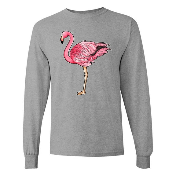Inktastic Pink Flamingo Long Sleeve T-Shirt