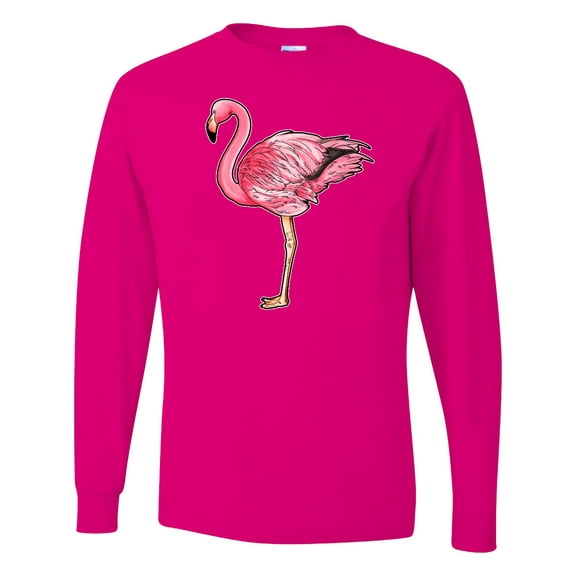 Inktastic Pink Flamingo Long Sleeve T-Shirt