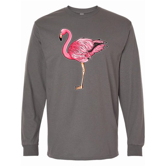 Inktastic Pink Flamingo Long Sleeve T-Shirt